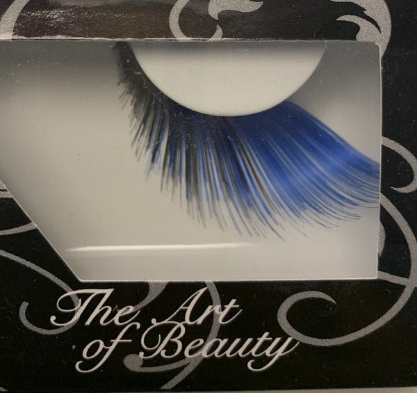 Elise Faux Eyelashes schwarz/blau, Karneval Wimpern - Tigerzzz-Shop