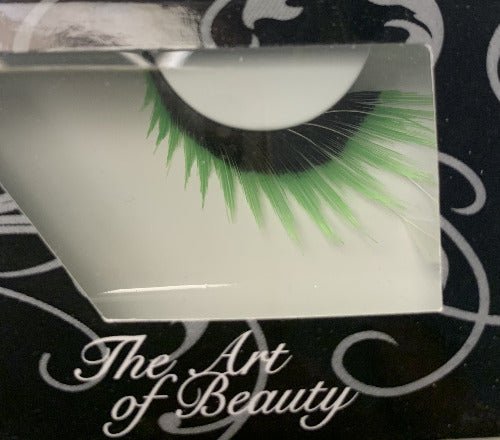 Elise Faux Eyelashes schwarz/grün, Karneval Wimpern - Tigerzzz-Shop