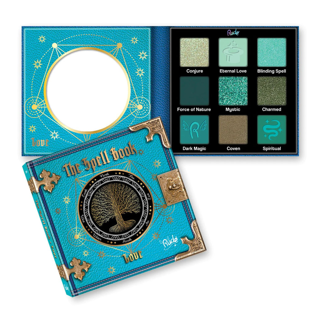 Rude Cosmetics - The Spell Book, smooth and blendable Eyeshadow Palette, Love - Tigerzzz-Shop